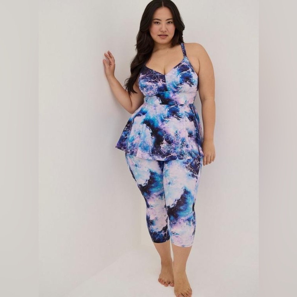 Torrid Women's Blue Tie-Dye Swim Set Sz 3